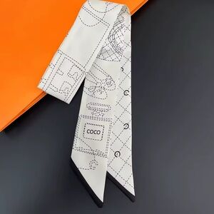 Designer Patterned Silk Scarf Tie - Red and Yellow